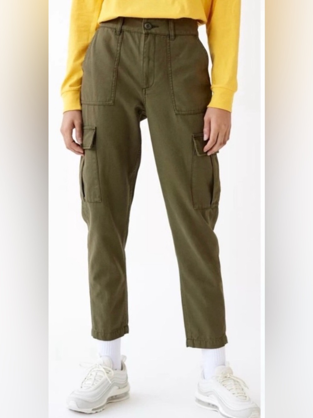 Aritzia TNA Erving Cargo Pants Army Green High Rise Utility Streetwear Size 0